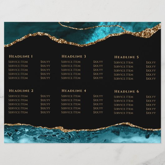 blauwgroen brochure en goudmakerij (Achterkant)