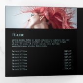 Blauwgroen brochure voor glitter- drieluik kaart (Binnenzijde eerst)