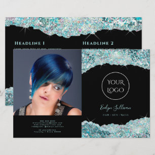 Blauwgroen brochure voor nevelglitter