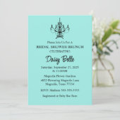 Blauwgroen bruid & co. Vrijgezellenfeest brunch Kaart (Staand voorkant)