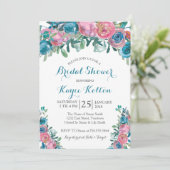 Blauwgroen bruidsdoucheuitnodiging kaart (Staand voorkant)