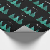 BLAUWGROEN bruidsmeisje jurken aangepaste naam v13 Cadeaupapier (Hoek)