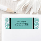 Blauwgroen bruiloft aangepaste retour adreslabels etiket (Insitu)
