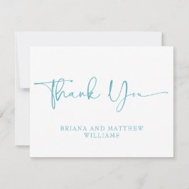 Blauwgroen bruiloft dank u kaart