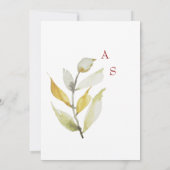 Blauwgroen bruiloft details behuizing kaart (Achterkant)