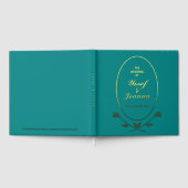 Blauwgroen bruiloft Folie gastenboek (Volledig)