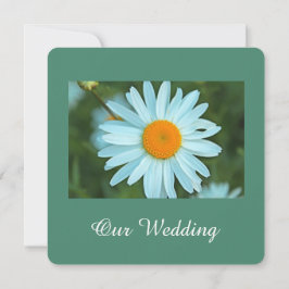 Blauwgroen bruiloft, mooie witte dagbloem kaart