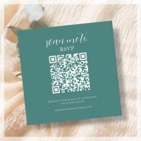 Blauwgroen | Bruiloft RSVP QR Code