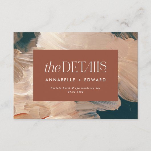 Blauwgroen bruiloft van de moderne bohemische schi informatiekaartje (Voorkant)