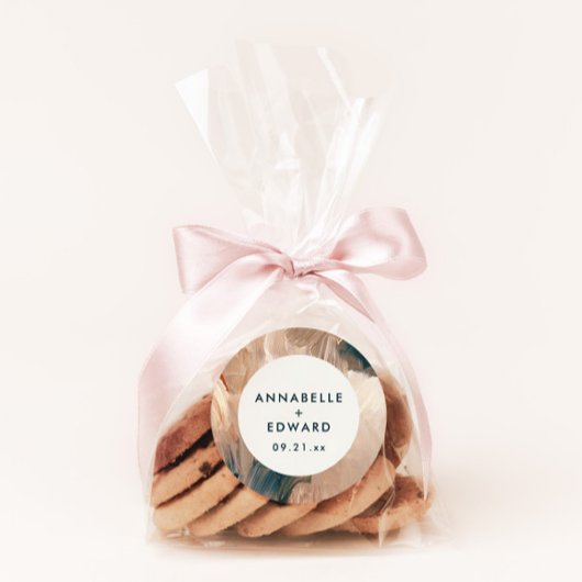 Blauwgroen bruiloft van de moderne bohemische schi ronde sticker