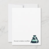 Blauwgroen bruiloft waarop de datum wordt opgeslag save the date (Achterkant)