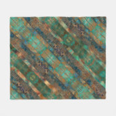 Blauwgroen bruin faux koperen patina geïnspireerd fleece deken (Voorkant (Horizontaal))