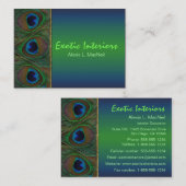Blauwgroen, bruin, goudpacock Visitekaartje (Voorkant / Achterkant)
