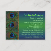 Blauwgroen, bruin, goudpacock Visitekaartje (Achterkant)