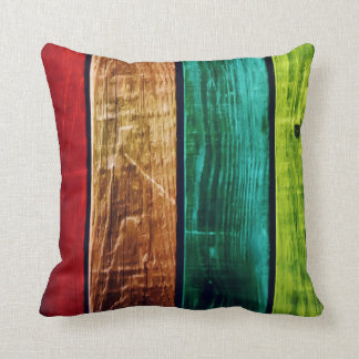 Blauwgroen, bruin rode en groene, gestripte ventil kussen