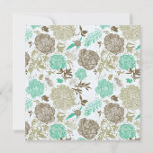 Blauwgroen Bruin Tan Olijf Bloemen Abstract Post W Kaart (Achterkant)