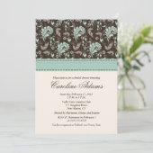 Blauwgroen bruine bridal-doucheruimte kaart (Staand voorkant)