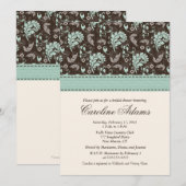 Blauwgroen bruine bridal-doucheruimte kaart (Voorkant / Achterkant)