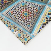 Blauwgroen, bruine en gele florale kaleidolkunst fleece deken (Hoek)