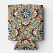 Blauwgroen bruine talavera bruidsmeisjes geschenke blikjeskoeler (Achterkant)