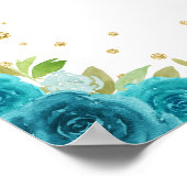 Blauwgroen brunette haar meisje lief zestien welko poster (Hoek)