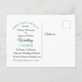 Blauwgroen bubbels Elegante bruiloft Save the Date Aankondigingskaart (Achterkant)