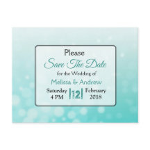 Blauwgroen bubbels Elegante bruiloft Save the Date