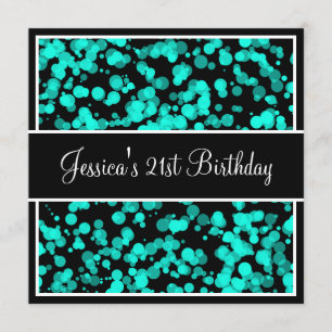 Blauwgroen bubbels van Birthday Black en White Kaart