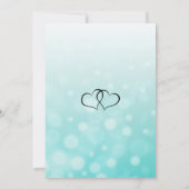 Blauwgroen bubbels zwart script bruiloft uitnodigi kaart (Achterkant)