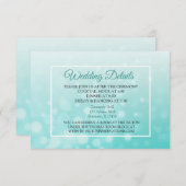 Blauwgroen Bubbles Elegant Wedding Details Kaart (Voorkant / Achterkant)