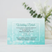 Blauwgroen Bubbles Elegant Wedding Details Kaart (Staand voorkant)