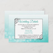 Blauwgroen Bubbles Weddenschapskaart Informatiekaartje (Voorkant / Achterkant)
