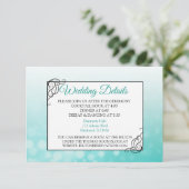 Blauwgroen Bubbles Weddenschapskaart Informatiekaartje (Staand voorkant)