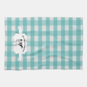 Blauwgroen Buffalo Geplakt Boerderij Koe Keukenhan Theedoek (Horizontaal)