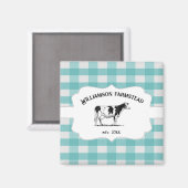 Blauwgroen Buffalo Geplakt Boerderij Koe Magnet (Voorkant / Achterkant)