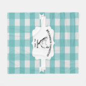 Blauwgroen Buffalo Plaid Boerderij Chicken Fleece Deken (Voorkant (Horizontaal))