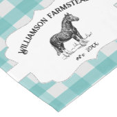 Blauwgroen Buffalo Plaid Boerderij Paard Korte Tafelloper (Hoek)