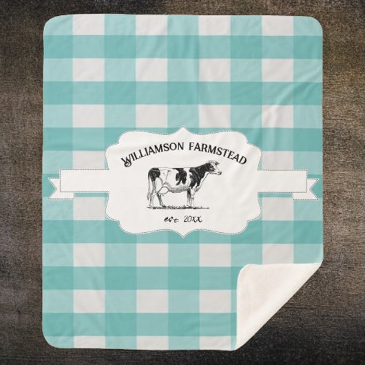 Blauwgroen Buffalo Pset Boerderij Koe Sherpa Blank Deken