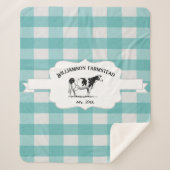 Blauwgroen Buffalo Pset Boerderij Koe Sherpa Blank Sherpa Deken (Voorkant)