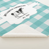Blauwgroen Buffalo Pset Boerderij Koe Sherpa Blank Sherpa Deken (3/4)