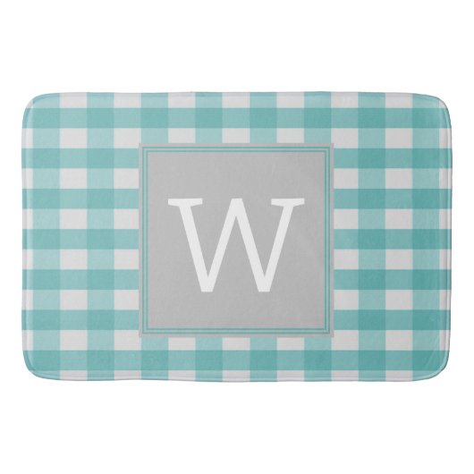 Blauwgroen Buffalo Pset Monogram Bath Mat (Voorkant)