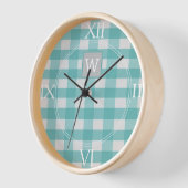Blauwgroen Buffalo Pset Monogram klok (Hoek)