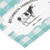 Blauwgroen Buffelplaat Koe Boerderij korte-tabello Korte Tafelloper (Hoek)