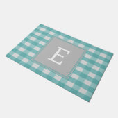 Blauwgroen buffelplaat Monogram Doormat Deurmat (Schuin)