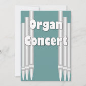 Blauwgroen buizen voor het uitnodigen van concerte kaart (Voorkant)