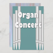 Blauwgroen buizen voor het uitnodigen van concerte kaart (Voorkant / Achterkant)