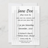 Blauwgroen buizen voor het uitnodigen van concerte kaart (Achterkant)