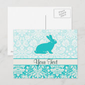 Blauwgroen Bunny Briefkaart (Voorkant / Achterkant)