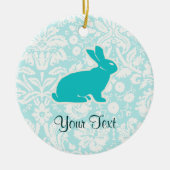 Blauwgroen Bunny Keramisch Ornament (Voorkant)