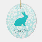 Blauwgroen Bunny Keramisch Ornament (Links)